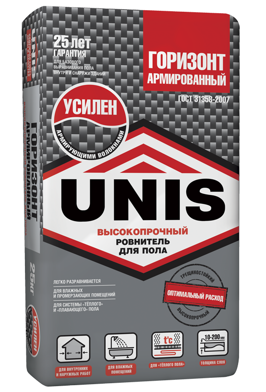 подробно ГОРИЗОНТ армиров. стяжка для пола 25 кг (отгрузка с МПП)