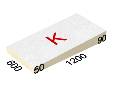 картинка Утеплитель LOGICPIR Slope СХ/СХ 3,4 %, элемент K, 1200х600х50-90 мм