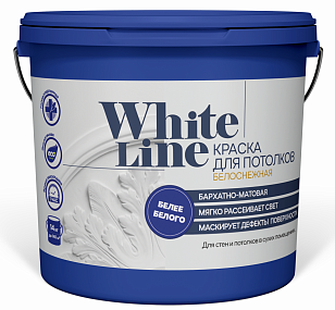 картинка Краска ВД для потолков белоснежная White line