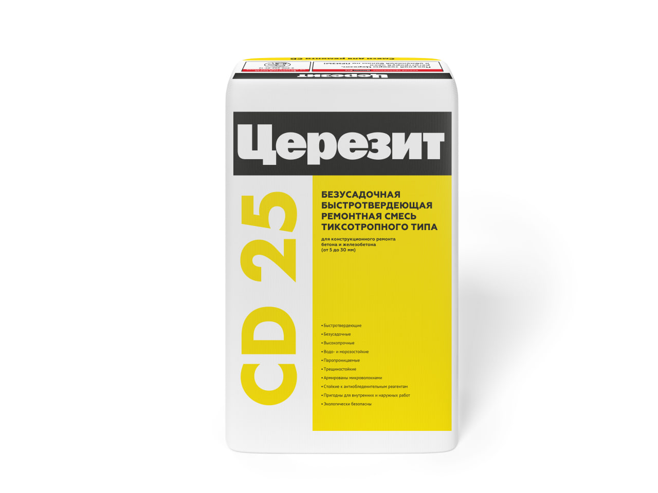 подробно Мелкозернистая ремонтно-восстановительная смесь Ceresit CD 25 для бетона (5-30 мм)