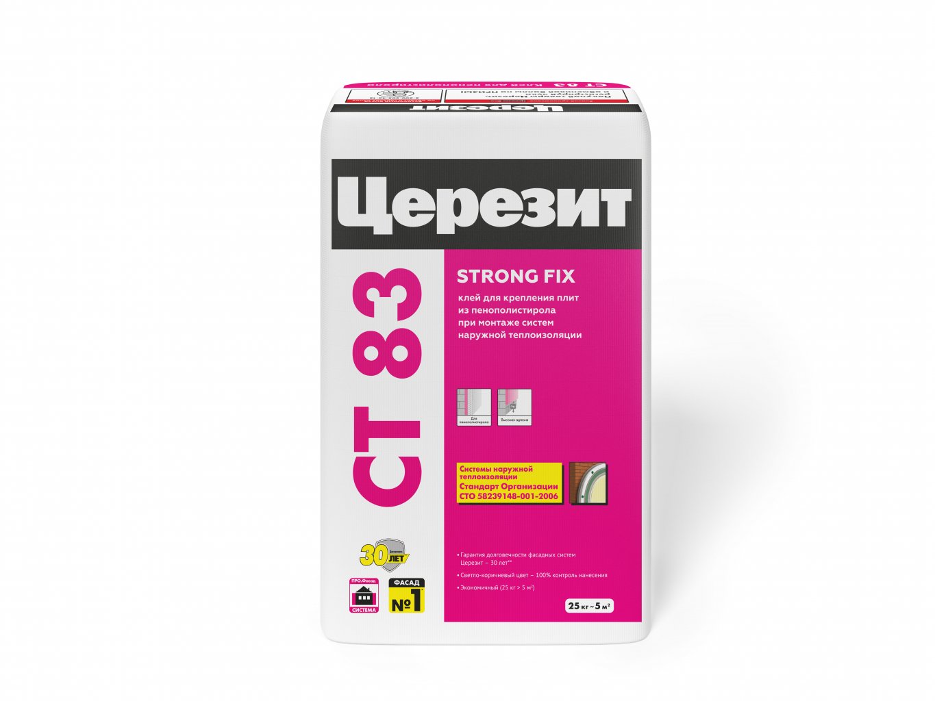 подробно Клеевая смесь для крепления плит из пенополистирола Ceresit CT 83