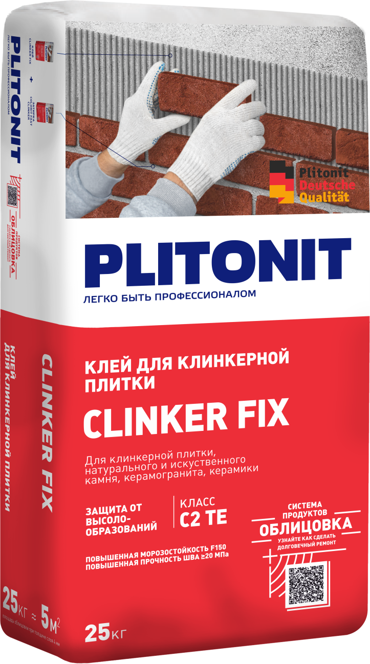 подробно Смесь сухая облицовочная клеевая PLITONIT Clinker Fix 25 кг