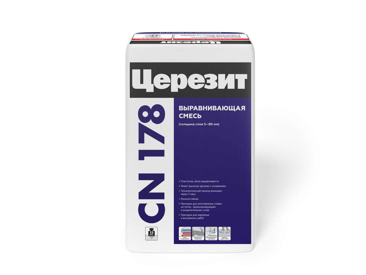 подробно Выравнивающая смесь Ceresit CN 178 для пола (от 5 до 80 мм)