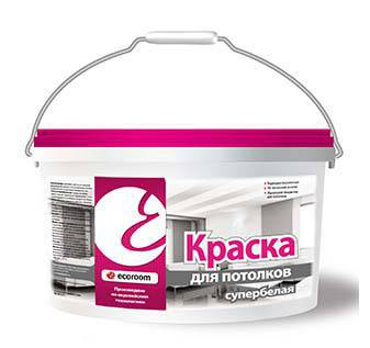 картинка Краска для потолков супербелая по бетону