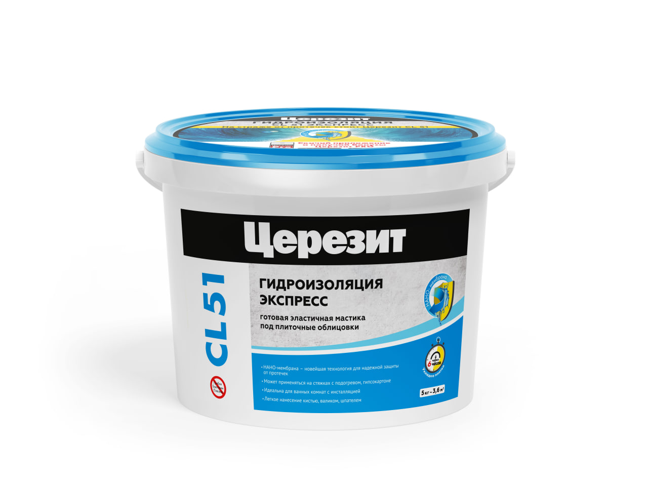 картинка Эластичная гидроизоляционная мастика Церезит CL 51 под плиточные облицовки