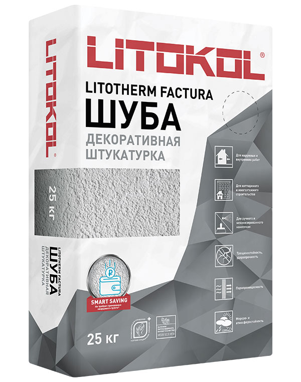 подробно Фасадная штукатурка "Шуба" LITOTHERM FACTURA