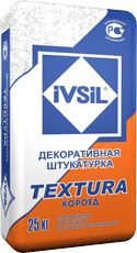 подробно Декоративная фасадная штукатурка короед серии IVSIL TEXTURA / ИВСИЛ ТЕКСТУРА