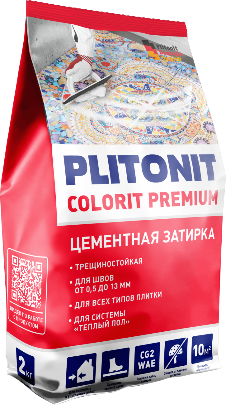 подробно PLITONIT COLORIT Premium пакет (светло-серая) - 2 кг, затирка биоцидная