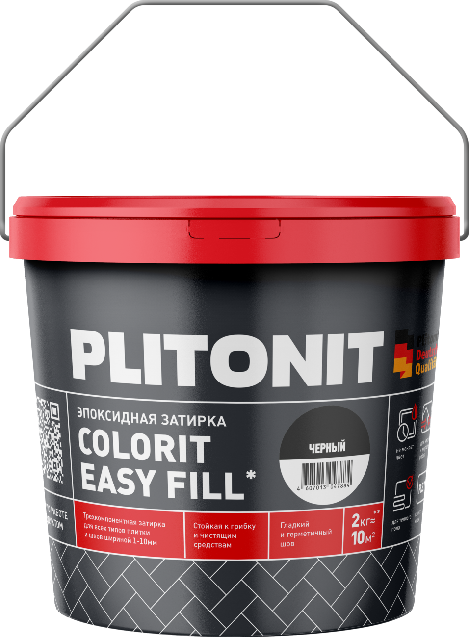 подробно PLITONIT Colorit EasyFill графитовый - 2 эпоксидная затирка для межплиточных швов и реактивный клей для плитки  