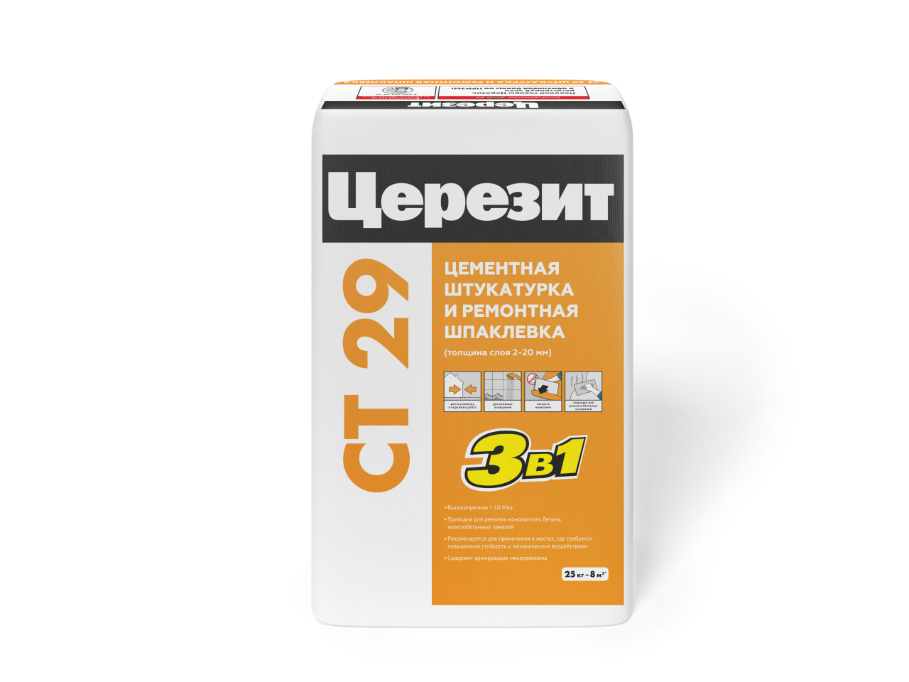 подробно Штукатурка и ремонтная шпаклёвка Церезит СТ 29