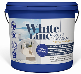картинка Краска ВД фасадная супербелая укрывистая White line
