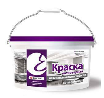 картинка Краска интерьерная латексная влагостойкая супербелая по бетону