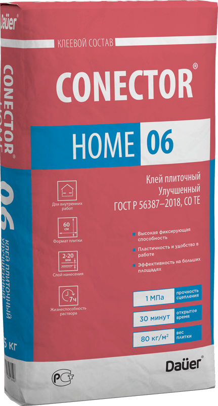 подробно CONECTOR® HOME 06 Клей плиточный Улучшенный 25 кг