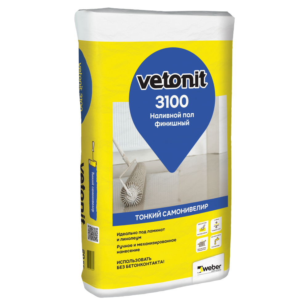 подробно Финишный наливной пол Weber. Vetonit 3100