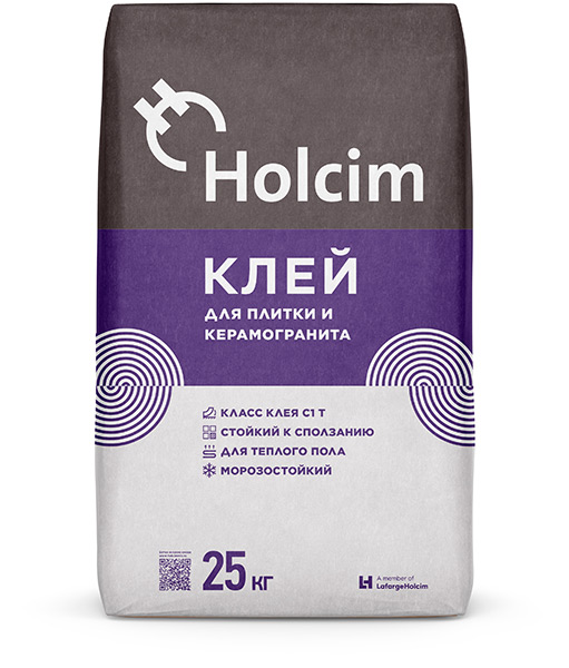 подробно Клей для плитки и керамогранита Holcim C1T