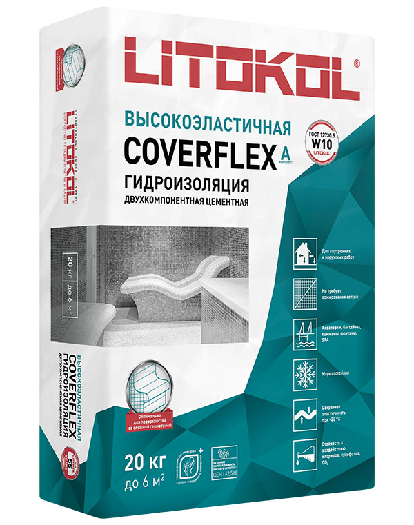 картинка Гидроизоляционный цементный состав COVERFLEX (А+B)