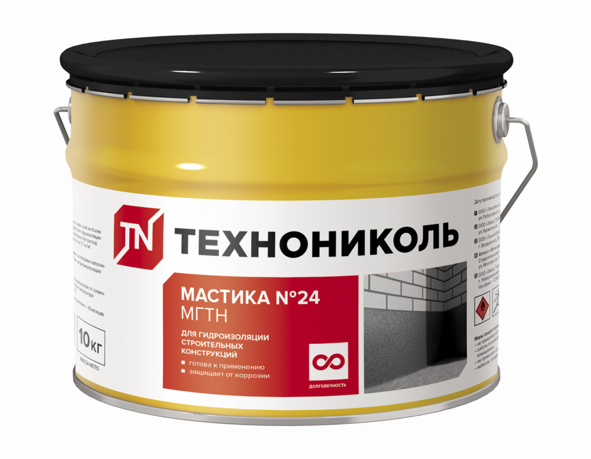картинка Мастика гидроизоляционная №24 (МГТН), ведро 10 кг