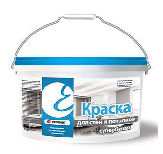 картинка Краска для стен и потолков супербелая по бетону