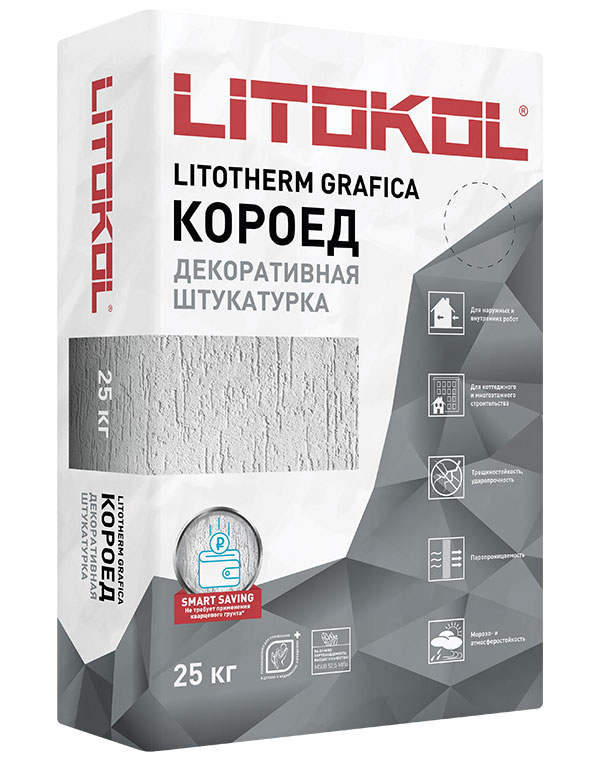 подробно Фасадная штукатурка «Короед» Litotherm Grafica