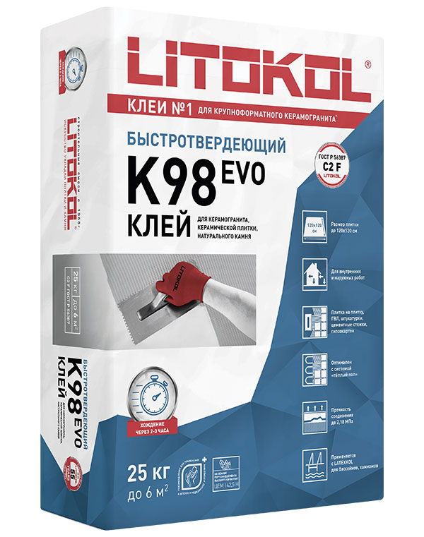 подробно Морозостойкий клей для плитки LITOSTONE K98