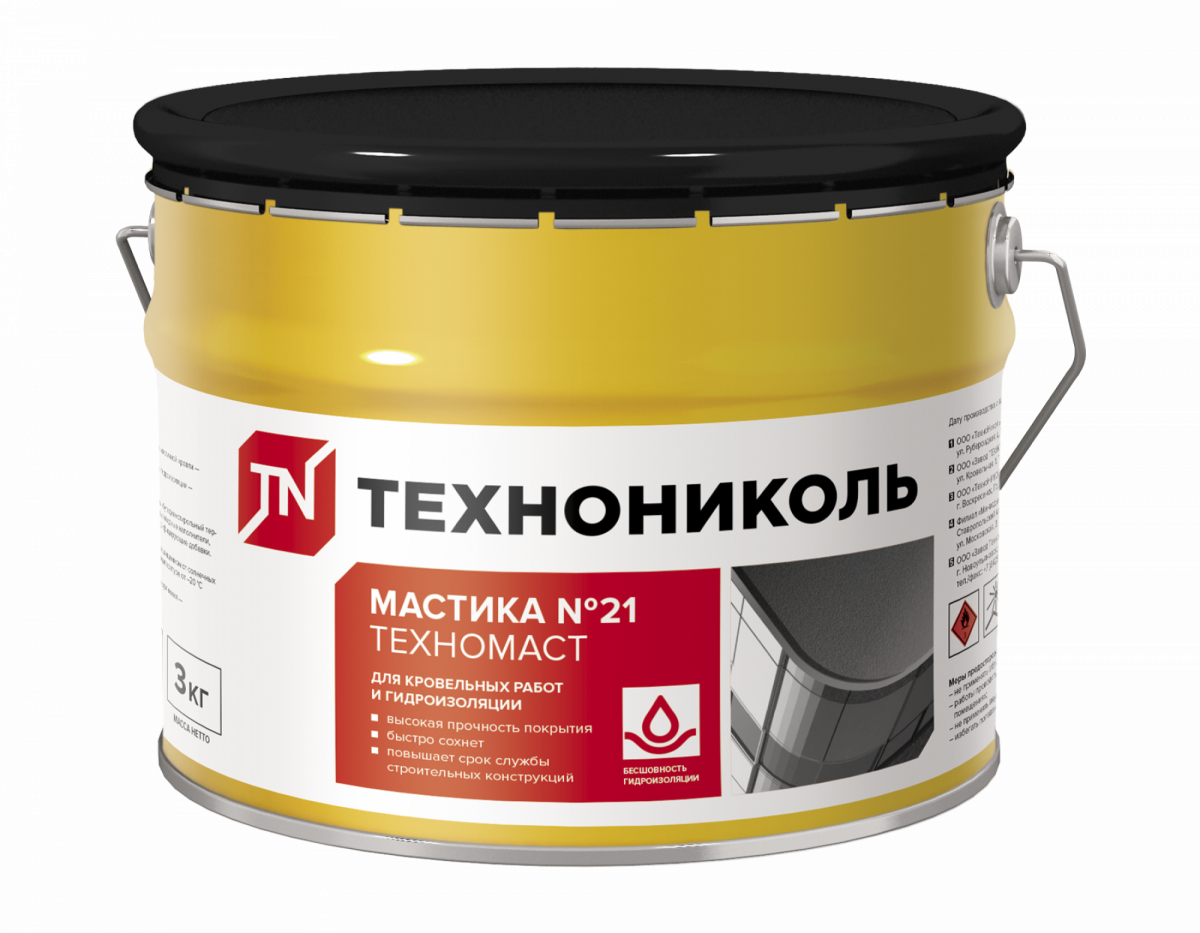 картинка Мастика кровельная Техномаст №21, ведро 3 кг