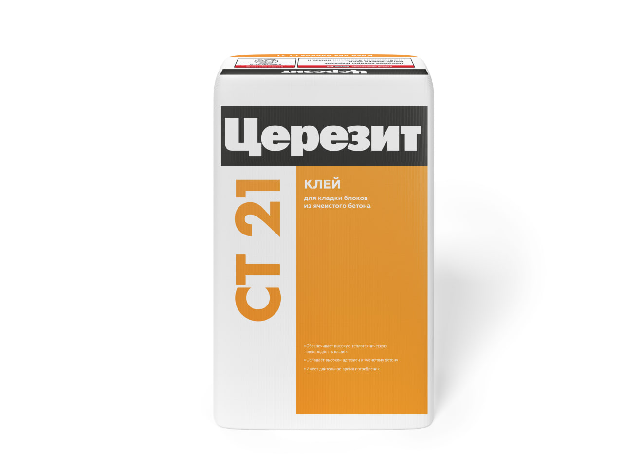 картинка Клей для кладки блоков из ячеистого бетона Церезит CT 21