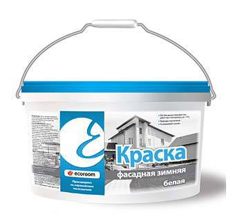 картинка Краска фасадная морозостойкая (зимняя) белая для бордюров