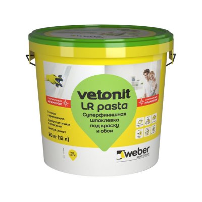 Шпаклевка суперфинишная под окраску и обои Weber.Vetonit LR Pasta подробно