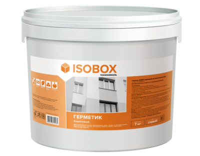картинка Герметик ISOBOX акриловый для межпанельных швов (серый), 7 кг