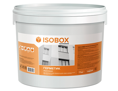 картинка Герметик ISOBOX акриловый для межпанельных швов (серый), 7 кг