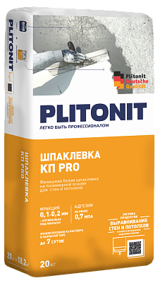 подробно PLITONIT КПpro - 20 финишная шпаклевка на полимерной основе для стен и потолков