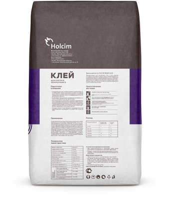 Клей для плитки и керамогранита Holcim C1T подробно