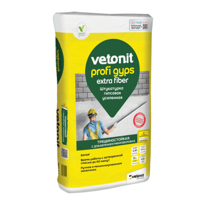 Штукатурка усиленная гипсовая Vetonit Profi Gyps подробно