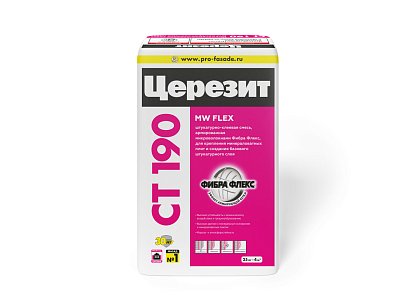 подробно Штукатурно-клеевая смесь для минераловатных плит Церезит CT 190