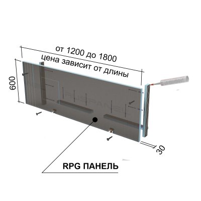 RPG Экран для ванны 1800х600х30 мм подробное фото
