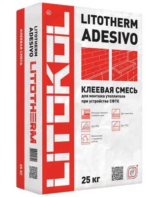 Клеевая смесь для фасадного утеплителя LITOTHERM ADESIVO подробно