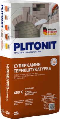 PLITONIT СуперКамин ТермоШтукатурка белая подробно