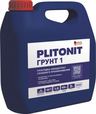картинка PLITONIT Грунт 1 PROFI -3 грунтовка глубокого проникновения; концентрат 1:5