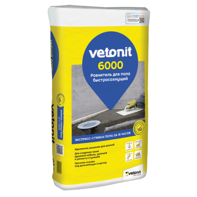 Супербыстротвердеющий ровнитель для пола Vetonit 6000 подробно