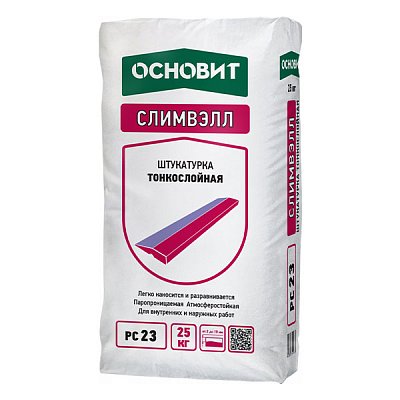 подробно Фасадная тонкослойная штукатурка Основит Слимвэлл РС23