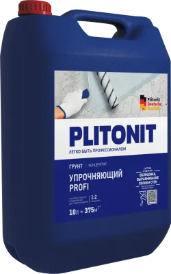 картинка PLITONIT Грунт Упрочняющий PROFI -3 грунтовка глубокого проникновения для слабых оснований; концентрат 1:2