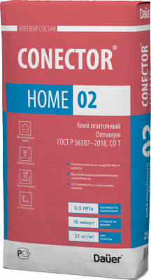 CONECTOR® HOME 02 Клей плиточный Оптимум 25 кг подробно