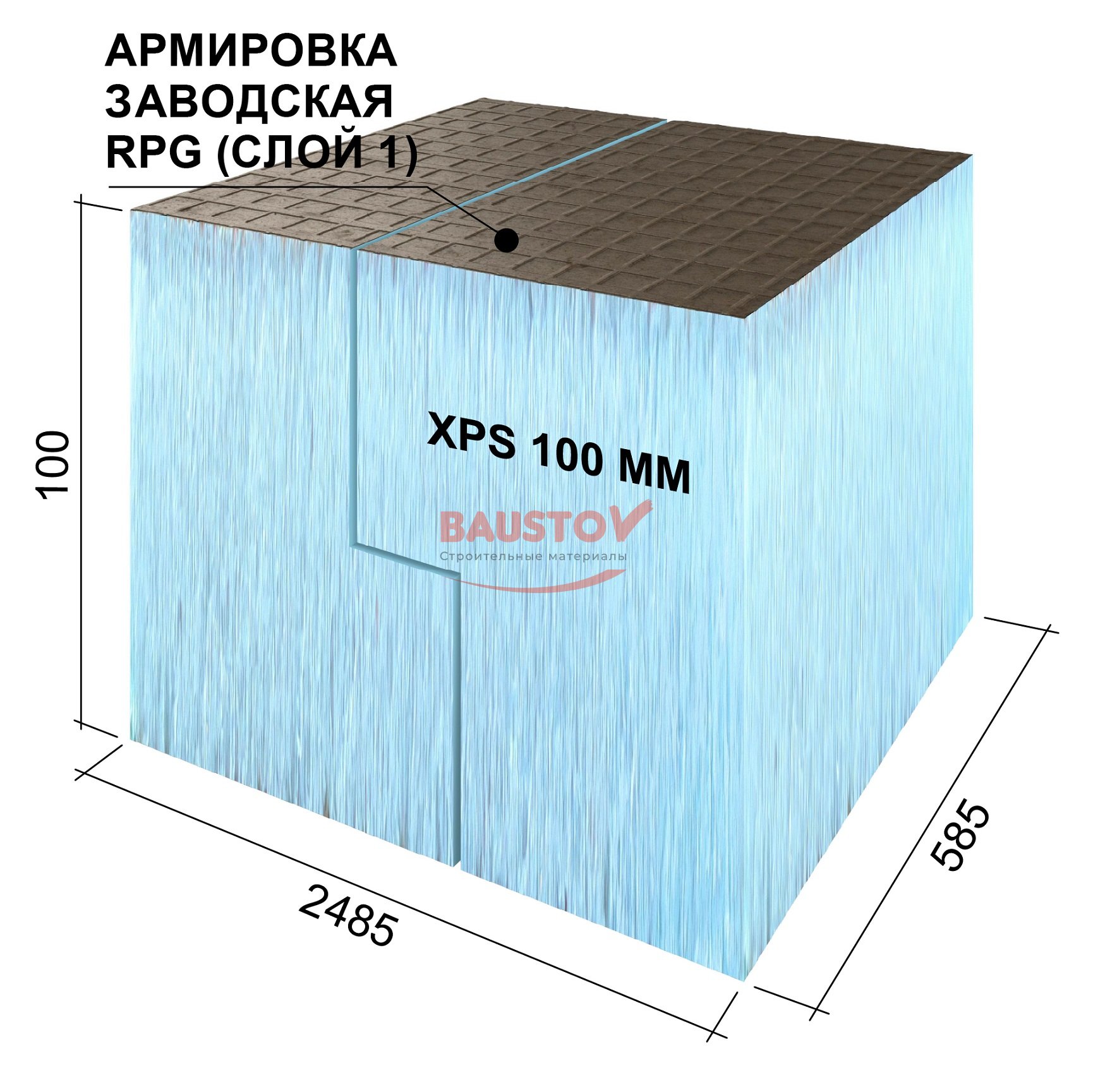 RPG Basic 2485х585х100 mm #1 L купить по выгодным ценам в Москве со склада