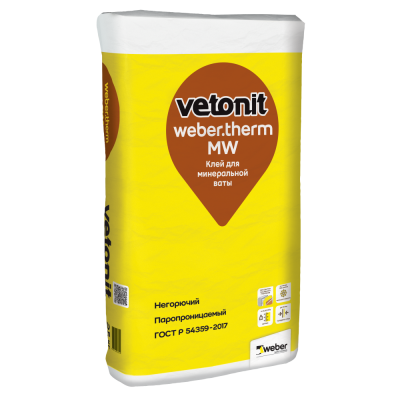 Клей для монтажа минеральной ваты и пенополистирола Weber.Therm MW подробно