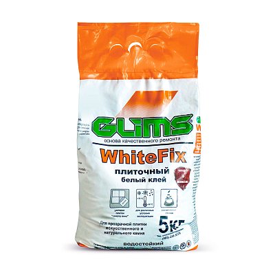 подробно Плиточный клей GLIMS®WhiteFix для натурального и искусственного камня на основе белого цемента, Вес, кг 5
