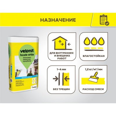 Шпаклевка цементная супербелая Weber.Vetonit Façade White подробно