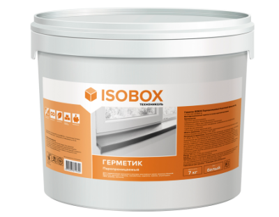 картинка Герметик ISOBOX паропроницаемый акриловый (наружный А), 7 кг