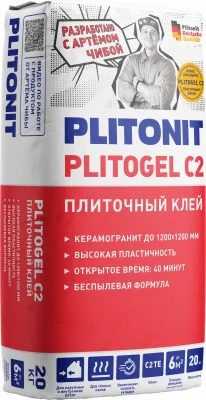 PLITONIT PLITOGEL C2 Клей-гель для керамогранита подробно