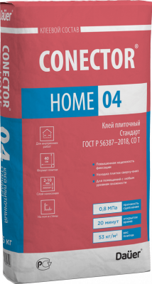 CONECTOR® HOME 04 Клей плиточный Стандарт 25 кг подробно