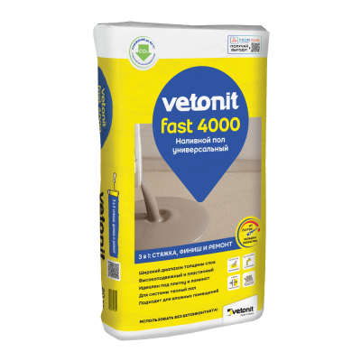 Универсальный наливной пол Vetonit Fast 4000 подробно